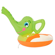 Tradineur - Flotador infantil hinchable elefante con pulverizador en la trompa 69 x 61 cm, anillo, asiento natación niños con bomba manual, playa y piscina, 3-6 años, color aleatorio