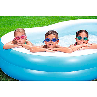 Tradineur - Piscina hinchable ovalada 262 x 157 x 46 cm, piscina inflable 544 litros, paredes extra gruesas, exterior, jardín, patio, fácil de montar, azul