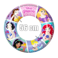 Tradineur - Flotador hinchable de princesas infantil, vinilo resistente, 56 cm diámetro. Para niños de 3 - 6 años.