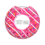 Tradineur - Flotador hinchable con diseño de donut, vinilo resistente, 107 cm diámetro.