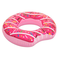 Tradineur - Flotador hinchable con diseño de donut, vinilo resistente, 107 cm diámetro.