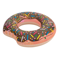 Tradineur - Flotador hinchable con diseño de donut, vinilo resistente, 107 cm diámetro.