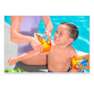 Tradineur - Manguitos infantiles de peces, piscina, vinilo resistente. Para niños de 3 - 6 años. 23 x 15 cm