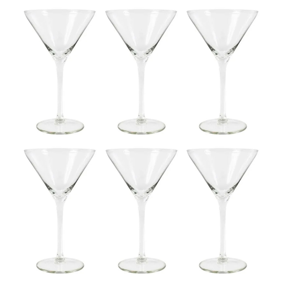 Tradineur - Set de 6 copas de cristal para cócteles, modelo Degustation, bebidas, champán, aptas para lavavajillas, fiestas, celebraciones (26 cl, 18 cm)