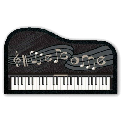 Tradineur - Felpudo con diseño de piano - Fabricado en Goma - Ideal para la decoración de tu hogar - Polivalente - 40,5 x 68 cm