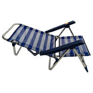 Tradineur - Tumbona plegable playa piscina posiciones regulables - Fabricado en aluminio - Color azul y blanco - 79 x 60 x 61 cm