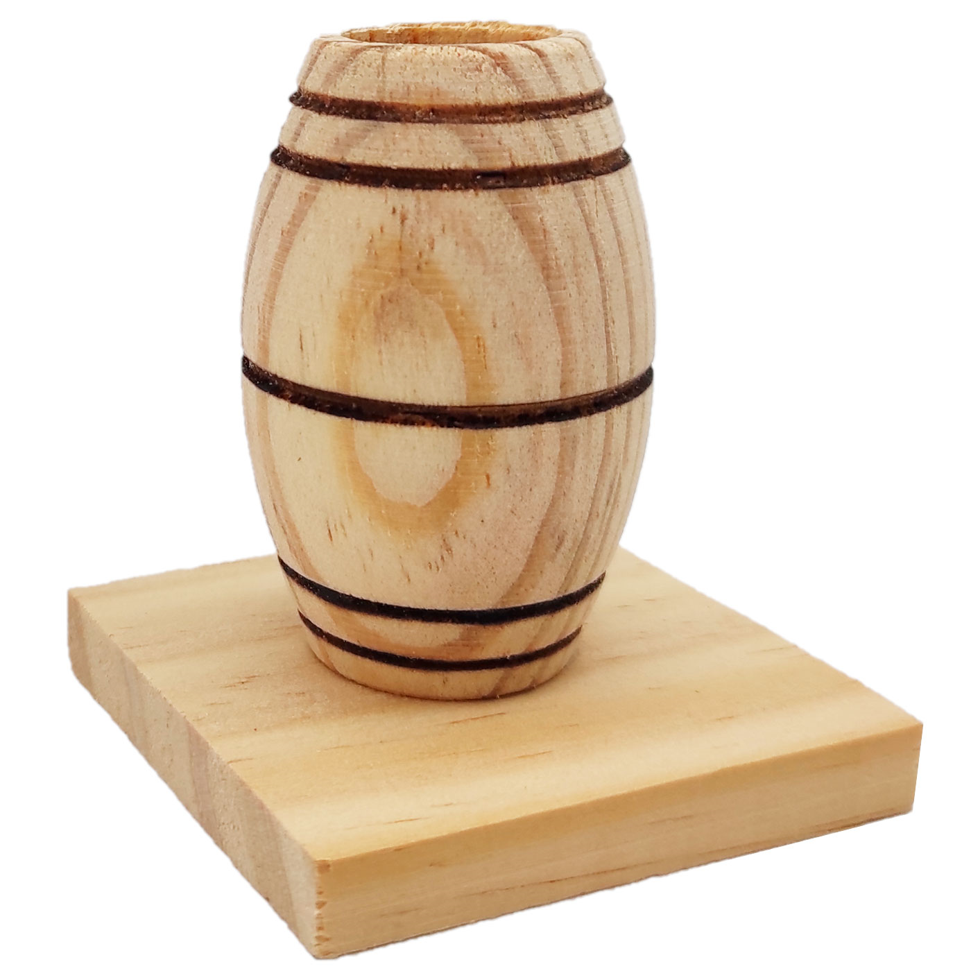 Tradineur - Palillero sencillo de madera natural sin tratar, soporte para palillos ovalado, diseño tradicional, 7 x 6,2 x 6 cm