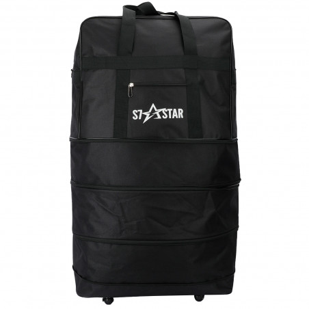 Tradineur - Maleta plegable de tela con 5 ruedas giratorias y asas, bolsa de viaje extensible, 4 posiciones, ligera, resistente