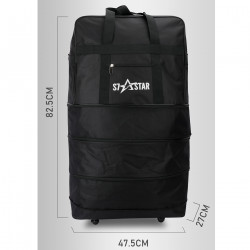 Tradineur - Maleta plegable de tela con 5 ruedas giratorias y asas, bolsa de viaje extensible, 4 posiciones, ligera, resistente