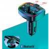 Transmisor FM bluetooth para mechero de coche, manos libres, reproductor de música inalámbrico, soporte tarjeta SD, luz de color