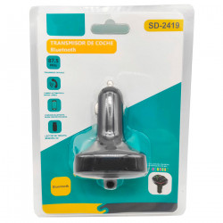 Transmisor FM bluetooth para mechero de coche, manos libres, reproductor de música inalámbrico, soporte tarjeta SD, luz de color