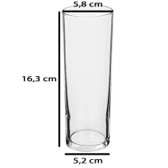 Tradineur - Set de 24 vasos de tubo de cristal, base gruesa, aptos para lavavajillas, agua, bebidas, refrescos, 16,3 x 5,8 cm, 31 cl