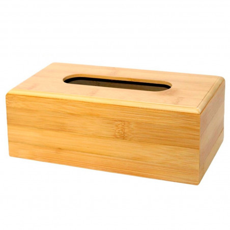 Tradineur - Caja de bambú para pañuelos, dispensador de pañuelos de papel con base extraíble, baño, dormitorio, cocina, 23 x 11,