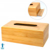 Tradineur - Caja de bambú para pañuelos, dispensador de pañuelos de papel con base extraíble, baño, dormitorio, cocina, 23 x 11,
