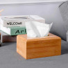 Tradineur - Caja de bambú para pañuelos, dispensador de pañuelos de papel con base extraíble, baño, dormitorio, cocina, 23 x 11,