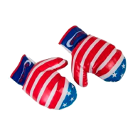 Tradineur - Saco de boxeo - Fabricado en PVC resistente - Incluye guantes, diseño de bandera de los Estados Unidos. -  Juguetes para niños. Ø 18,5 x 55 cm