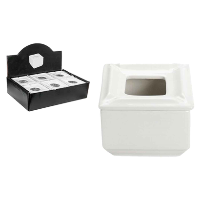 Tradineur - Cenicero fabricado en cerámica - Apto para interiores y exteriores - Ceniceros exterior para uso privado y gastronomía - 7,5 x 9,5 x 9,5 cm