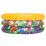 Tradineur - Piscina hinchable para niños, Mickey, Minnie, Pato Donald, piscina redonda inflable, parche de reparación (3 anillos, 38 litros, 70 x 30 cm)