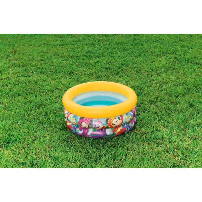 Tradineur - Piscina hinchable para niños, Mickey, Minnie, Pato Donald, piscina redonda inflable, parche de reparación (3 anillos, 38 litros, 70 x 30 cm)