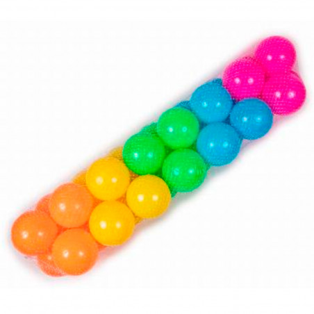 Toinsa - Bolas multicolor en red, pelotas de colores blandas de plástico para jugar, niños, juguetes infantiles, piscina, guarde