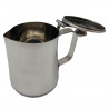 Tradineur - Tetera de acero inoxidable, con asa y pico vertedor, capacidad 1 litro, jarra de leche, cafetera, bares, hogar - 18