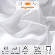 Tradineur - Sábana bajera ajustable de algodón para cama de 135, especial pieles sensibles, suave y transpirable (Blanco, 135 x 190/200 cm)