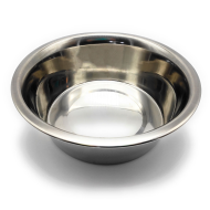 Tradineur - Comedero doble para mascotas con soporte elevado de acero inoxidable 44 x 21 x 8,3 cm, cuenco doble para perros y gatos antideslizante, tazones de alimentación para comida y agua