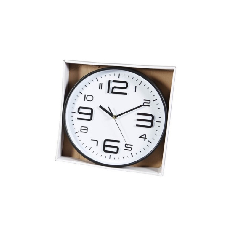 Tradineur - Reloj de pared analógico redondo, diámetro 30 cm, números grandes, reloj clásico para cocina, sala de estar, dormito Tradineur - Reloj de pared analógico redondo, diámetro 30 cm, números grandes, reloj clásico para cocina, sala de estar, dormito