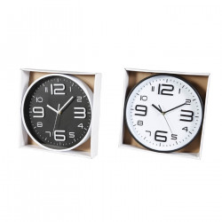Tradineur - Reloj de pared analógico redondo, diámetro 30 cm, números grandes, reloj clásico para cocina, sala de estar, dormito