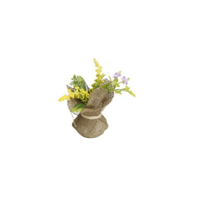 Tradineur - Planta artificial con maceta 7 x 15 cm color surtido planta decoración hogar