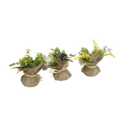 Tradineur - Planta artificial con maceta 7 x 15 cm color surtido planta decoración hogar