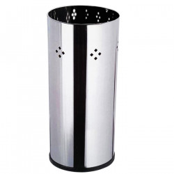 Tradineur - Paragüero cilíndrico de acero inoxidable 50 x 22 cm, soporte para paraguas redondo metálico para recibidor, hall, en
