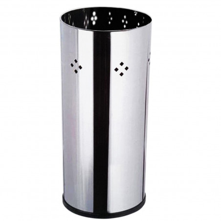 Tradineur - Paragüero cilíndrico de acero inoxidable 50 x 22 cm, soporte para paraguas redondo metálico para recibidor, hall, en