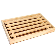 Tradineur - Tabla para cortar pan de madera 2.5 x 32 x 22 cm con bandeja recogemigas y rejilla extraíble, modelo aleatorio