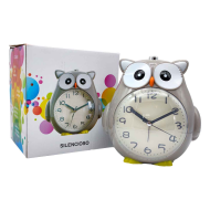 Tradineur - Reloj infantil analógico, despertador con diseño de búho - Multifunciones - Fabricado en plástico resistente - 20 x 15 x 12 cm