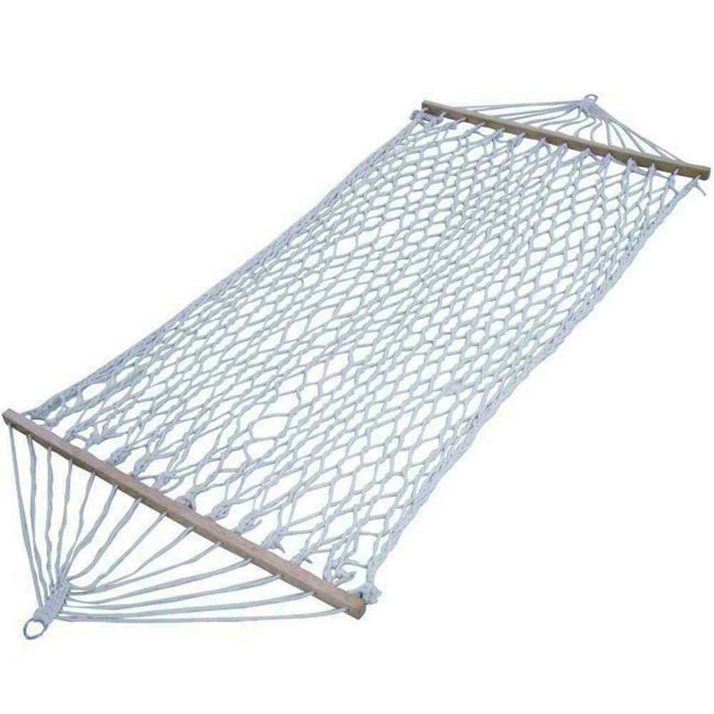 Tradineur - Hamaca colgante de algodón - Hamaca de lona natural, ligera, con cuerdas para exterior, camping, terraza o jardín - 70 x 200 cm - Color Blanco