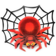 Tradineur - Araña colgante de cartón con cordón, decoración de Halloween, adorno festivo, fiestas, celebraciones, 37 x 43 cm