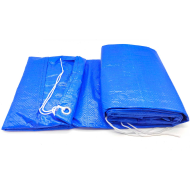 Tradineur - Lona cubre piscina redonda de polietileno, cobertor para piscina desmontable, cubierta de protección, funda (Azul, Ø 300 cm)