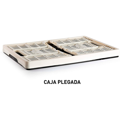 Tradineur - Caja plegable de plástico 32 litros, 22,5 x 47,2 x 34,5 cm, peso máximo 18 kg, caja, contenedor con asas para transporte y almacenamiento de objetos, alimentos