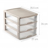 Tradineur - Cajonera de sobremesa - Fabricado en España - 3 Cajones Transparentes - Torre de almacenaje, armario, baño, oficina