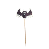 Tradineur - Set de 12 pinchos para halloween - Diseño de carabela, calabaza y murciélago - 10,5 cm de altura - Ideal para decorar comidas y aperitivos.