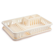 Tradineur - Escurreplatos Venecia de plástico rectangular, bandeja antigoteo, escurridor, soporte, organizador vajilla, cocina, 45 x 29,7 x 8 cm, color aleatorio