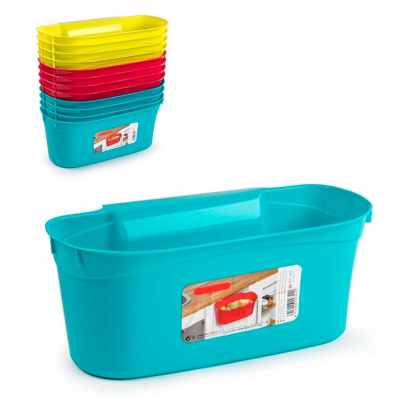 Tradineur - Cesta de plástico de color surtido, recogedora para múltiples usos, de 13 x 30 x 17 cm. Recogedor para distintos usos, especial para tirar desperdicios de cocina.