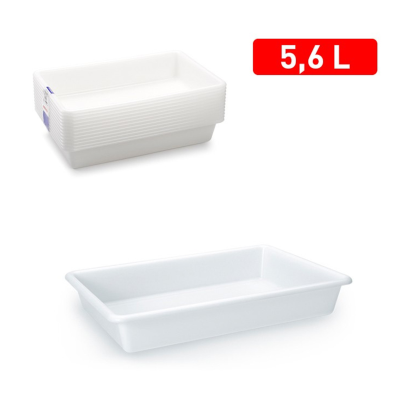 Tradineur - Bandeja para frigorífico blanca, bandeja para hostelería, 5,6  litros, medidas 36 x 27,3 x 9 cm