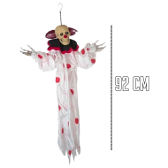 Tradineur - Fantasma de Halloween para colgar con luces LED - Diseño clásico - Decoración y complementación para Halloween - Longitud de 92 cm