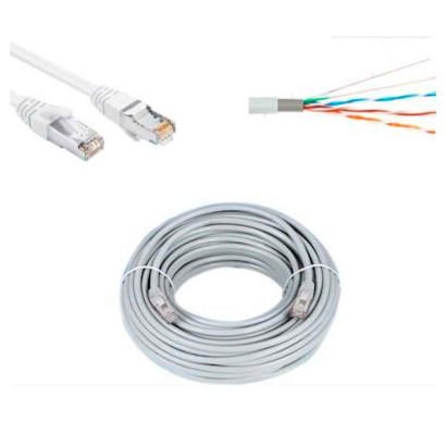 Tradineur - Cable de red Ethernet RJ45 - Fabricado en plástico y latón - Cuenta con una longitud de 20 Metros - Cable para transmisión de datos.