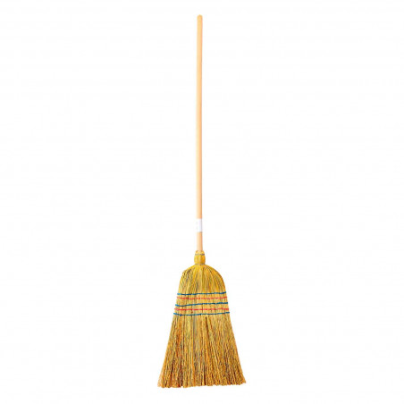 Tradineur - Escoba de Mijo - Estilo Bruja - 100% Artesana - Atado reforzado - Ideal para la limpieza de suelos duros o rugosos.