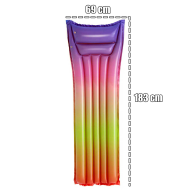 Tradineur - Colchoneta hinchable arcoiris, 2 cámaras de aire, vinilo resistent. Ideal para verano, disfruta de la piscina y playa. 183 x 69 cm.