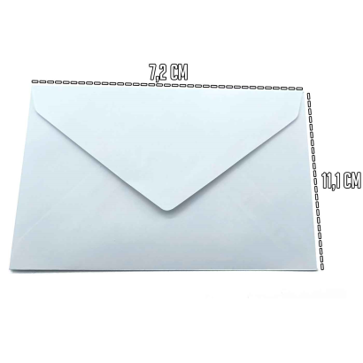 Tradineur - Pack de 80 sobres de color blanco especiales para tarjetas, felicitaciones.... Medidas de 70 x 110 con cierre de humedecer. 4 x 20 minipacks de sobres pequeños.