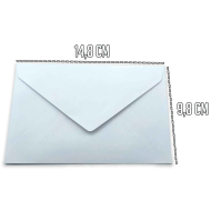 Tradineur - Pack de 60 sobres de color blanco especiales para tarjetas de visita, felicitaciones.... Medidas de 9,8 x 14,8 cm con cierre de silicona autoadhesiva. 3 x 15 minipacks de sobres pequeños.